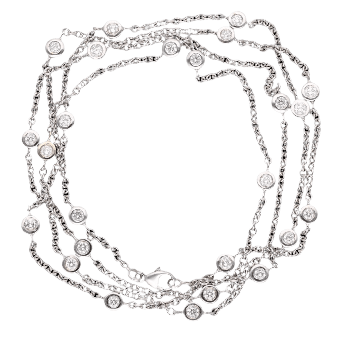 Collier Sautoir en or blanc et diamants - Castafiore