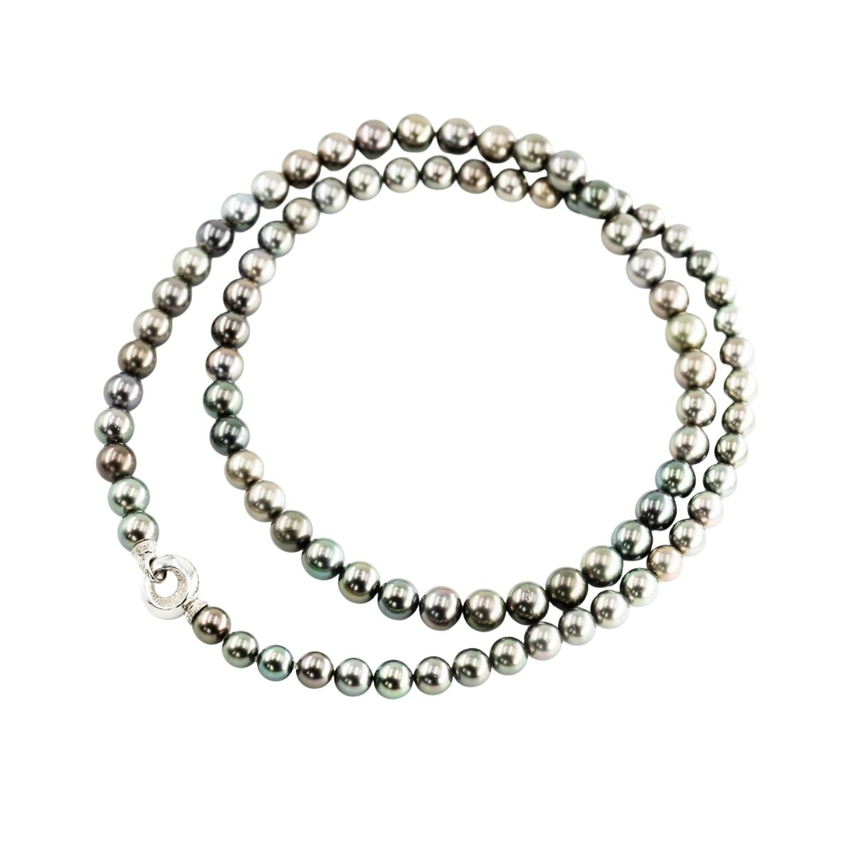 Collier Sautoir en or blanc, perles et diamants - Castafiore
