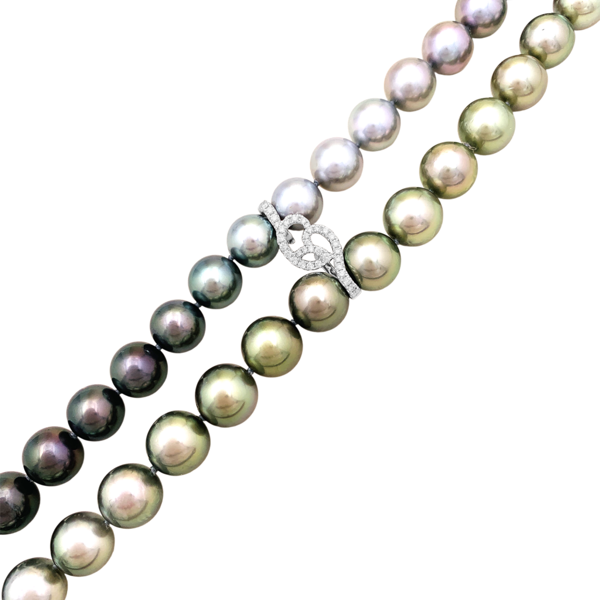 Collier Sautoir en or blanc, perles et diamants - Castafiore