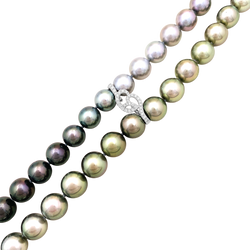 Collier Sautoir en or blanc, perles et diamants - Castafiore