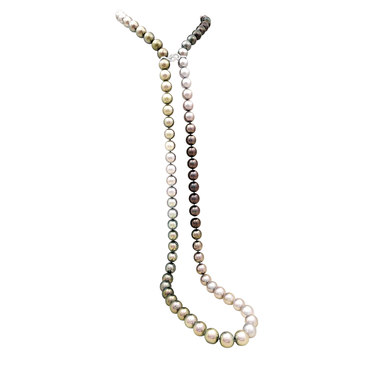 Collier Sautoir en or blanc, perles et diamants - Castafiore