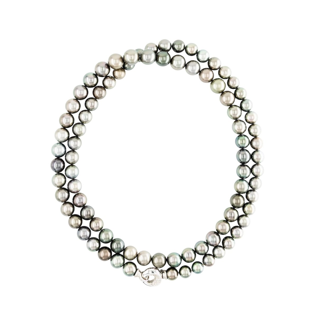 Collier Sautoir en or blanc, perles et diamants - Castafiore