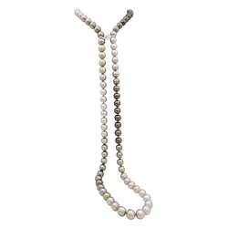 Collier Sautoir en or blanc, perles et diamants - Castafiore