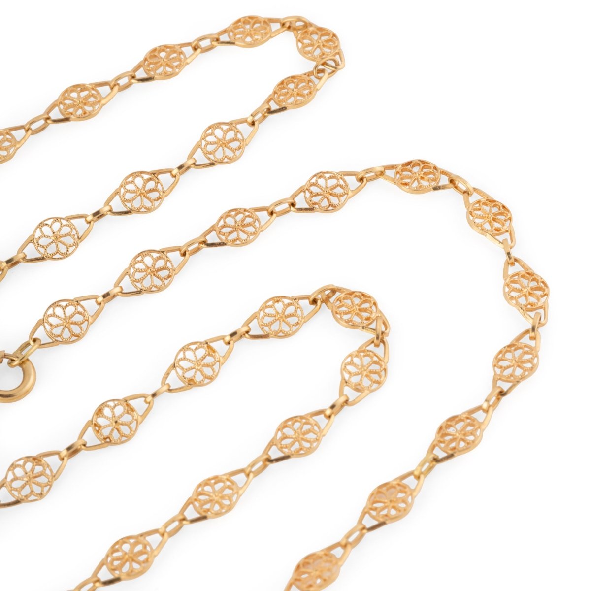 Collier Sautoir en or jaune à maille filigrané - Castafiore