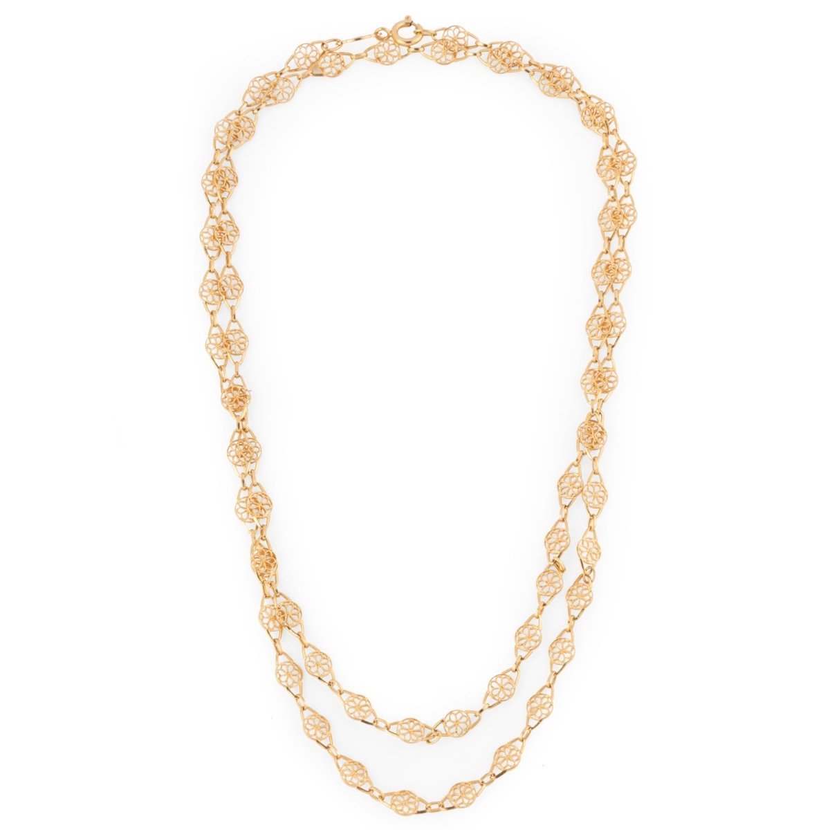 Collier Sautoir en or jaune à maille filigrané - Castafiore