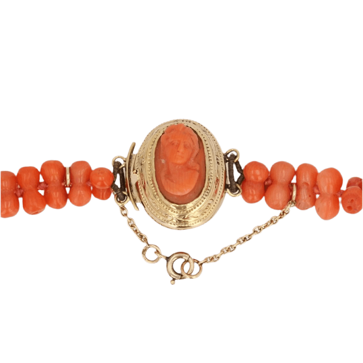 Collier Sautoir en or jaune, corail et perles - Castafiore