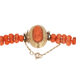 Collier Sautoir en or jaune, corail et perles - Castafiore