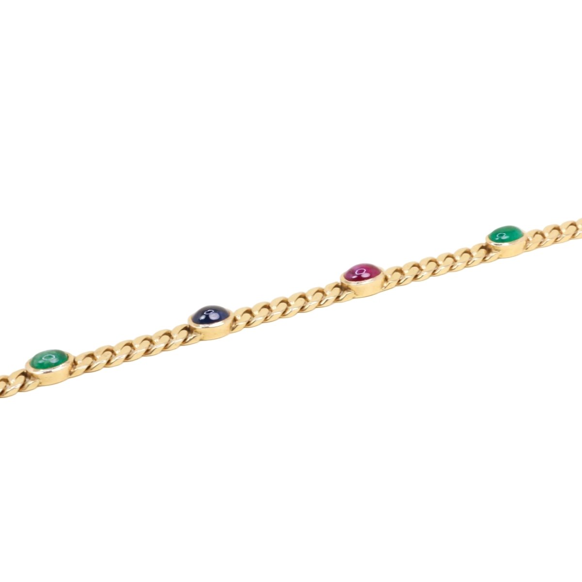 Collier Sautoir en or jaune, émeraudes, saphirs et rubis - Castafiore