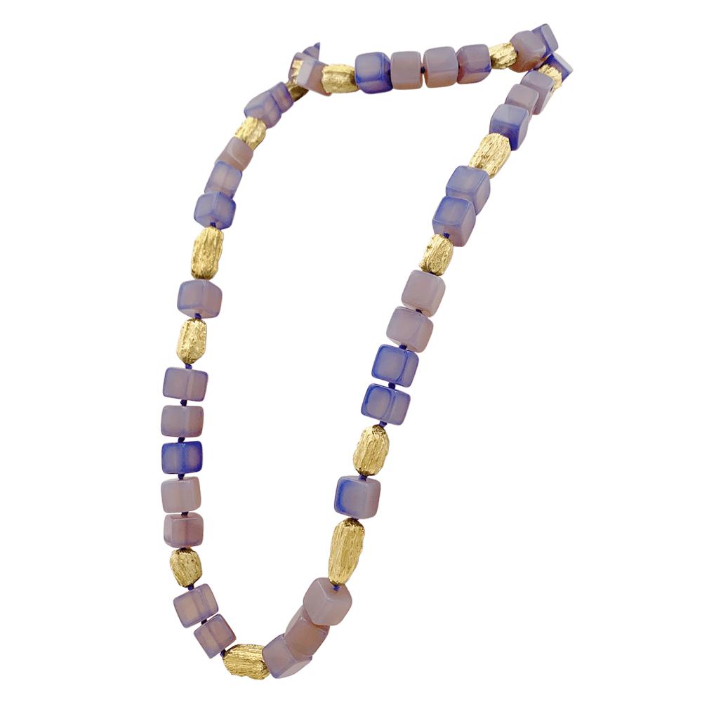 Collier Sautoir en or jaune et calcédoine - Castafiore