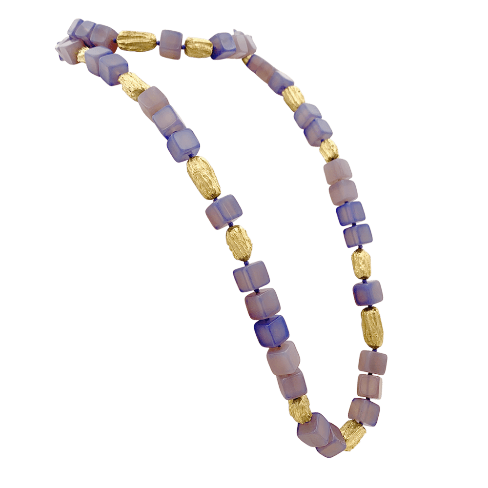 Collier Sautoir en or jaune et calcédoine - Castafiore