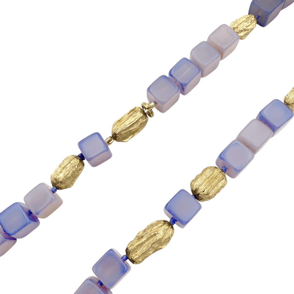 Collier Sautoir en or jaune et calcédoine - Castafiore