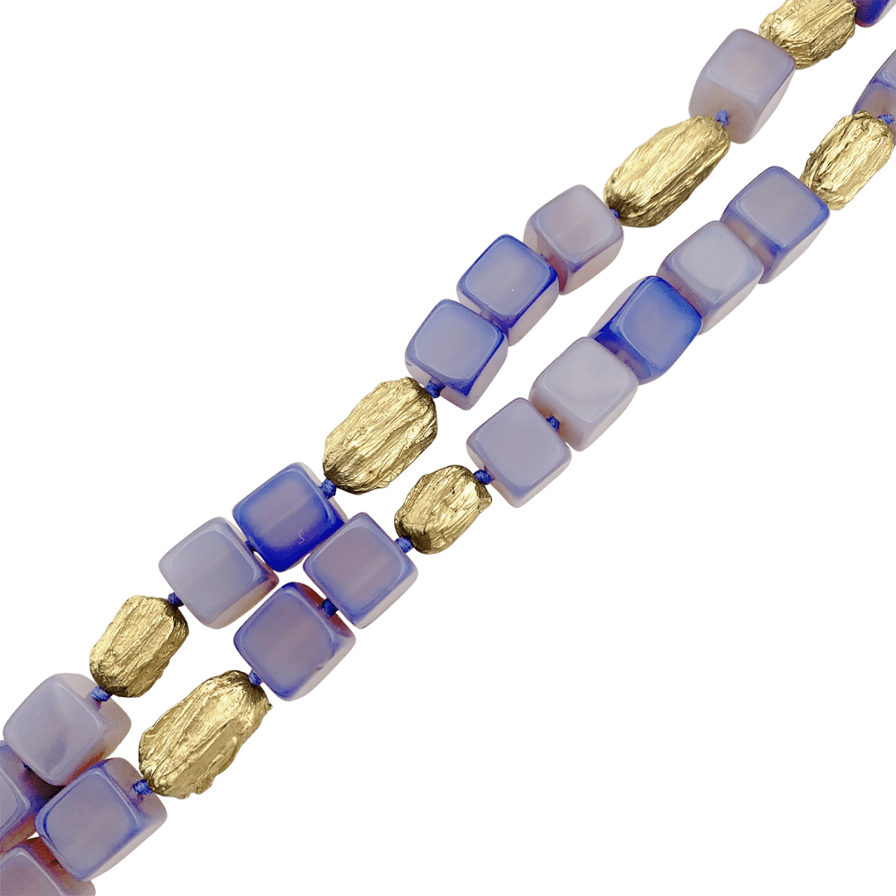 Collier Sautoir en or jaune et calcédoine - Castafiore