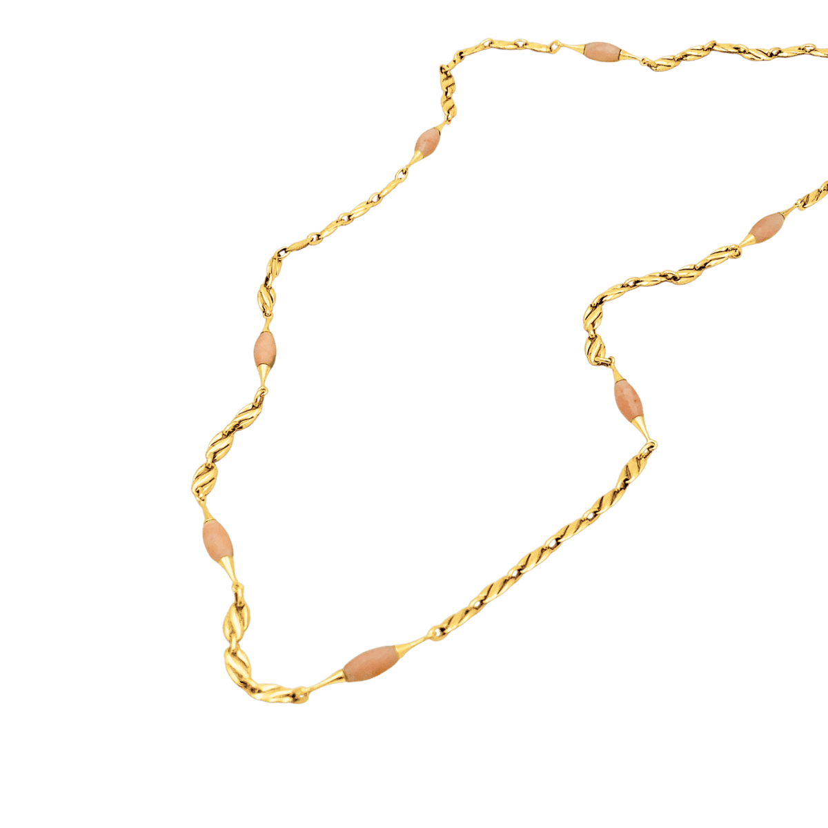 Collier Sautoir en or jaune et corail - Castafiore
