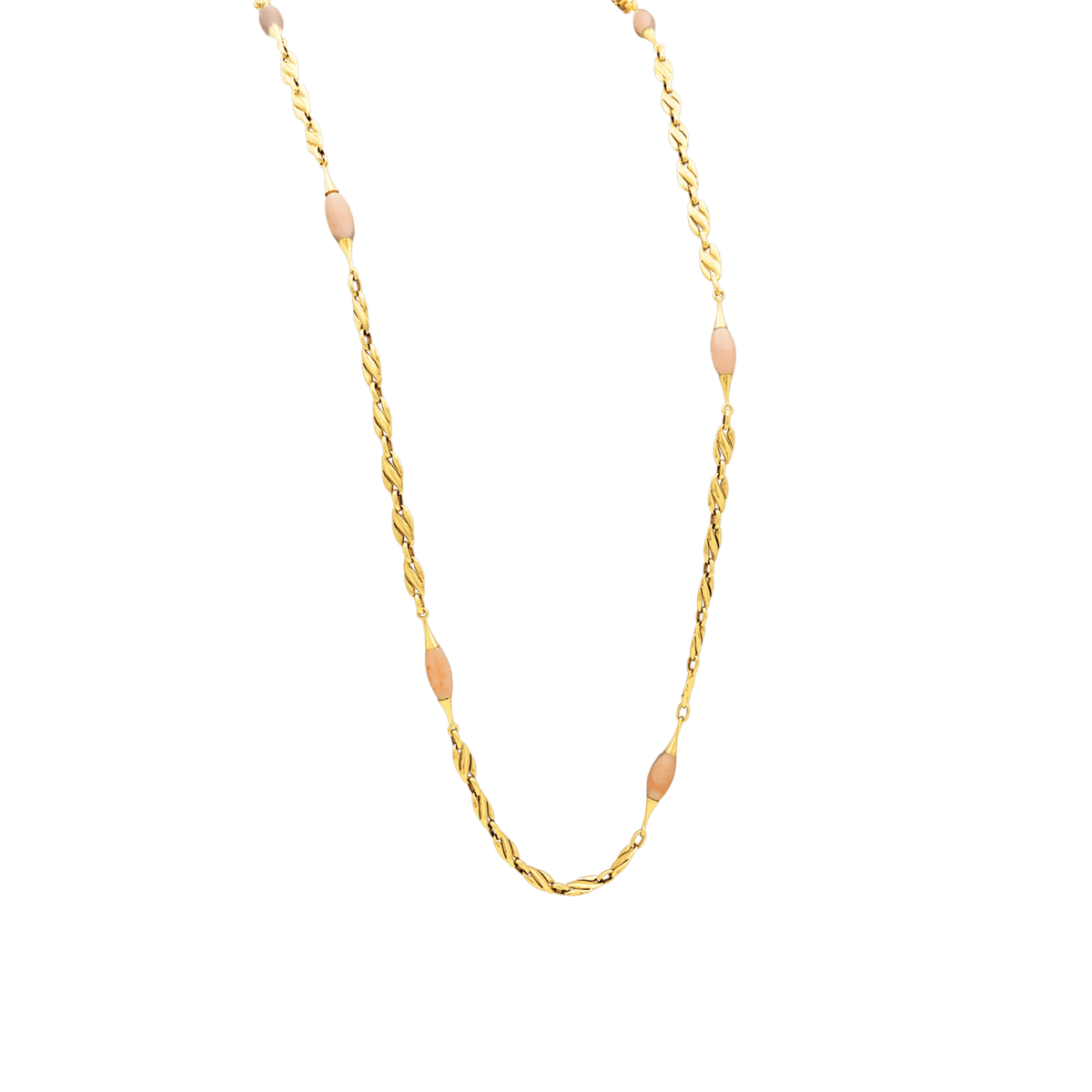 Collier Sautoir en or jaune et corail - Castafiore
