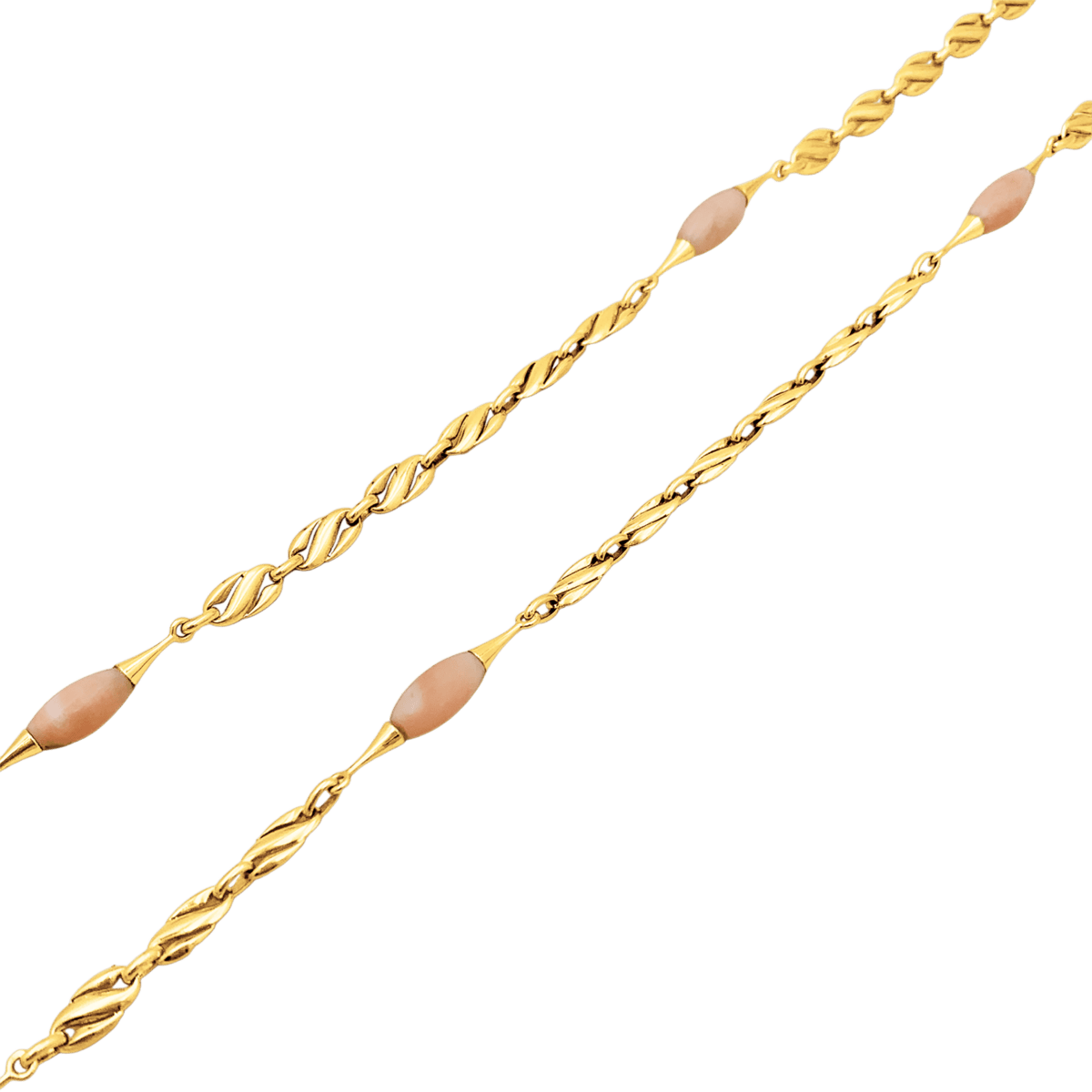 Collier Sautoir en or jaune et corail - Castafiore