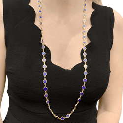 Collier Sautoir en or jaune et lapis - lazuli - Castafiore