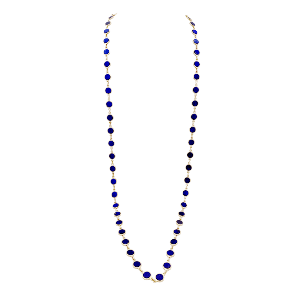 Collier Sautoir en or jaune et lapis - lazuli - Castafiore