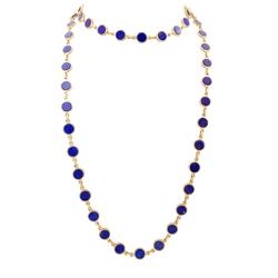 Collier Sautoir en or jaune et lapis - lazuli - Castafiore