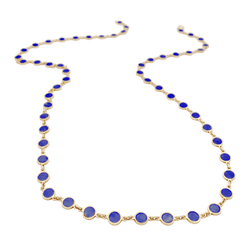 Collier Sautoir en or jaune et lapis - lazuli - Castafiore