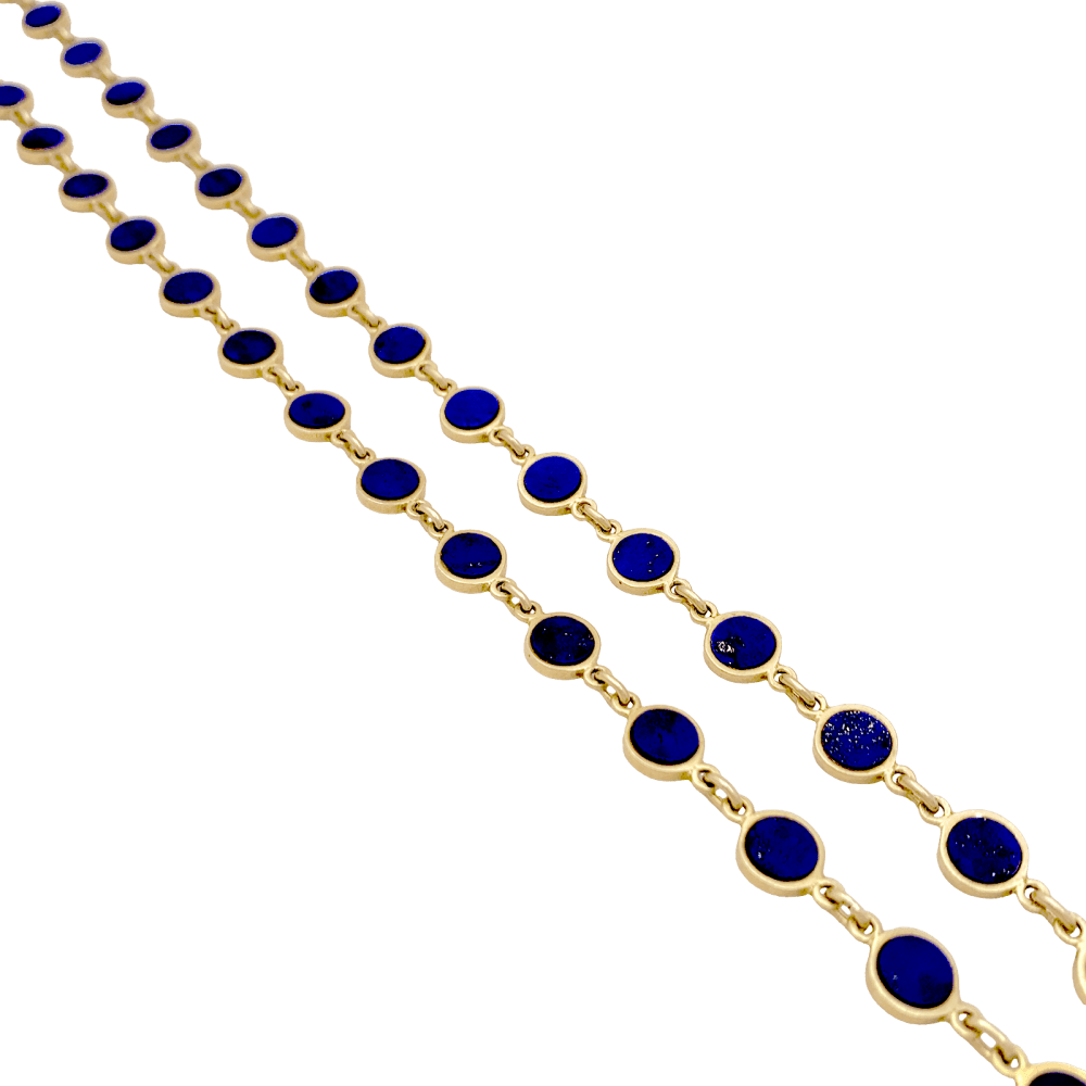 Collier Sautoir en or jaune et lapis - lazuli - Castafiore