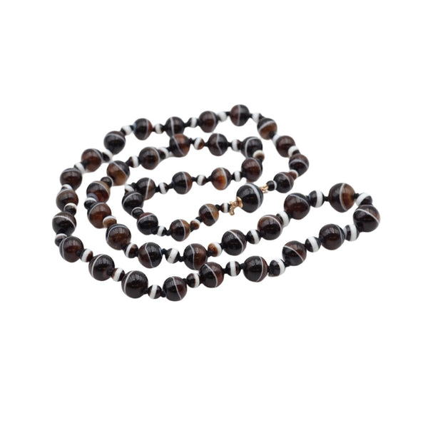 Collier Sautoir Or Jaune 18 Carats Avec Perles - Occasion, Bijou Vintage Sans Marque