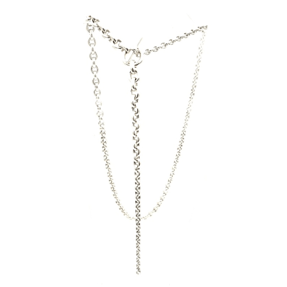 Collier Sautoir HERMÈS "Crescendo" en argent - Castafiore