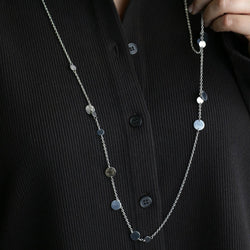 Collier Sautoir HERMÈS "Ex"Libris" en argent, or rose et argent - Castafiore