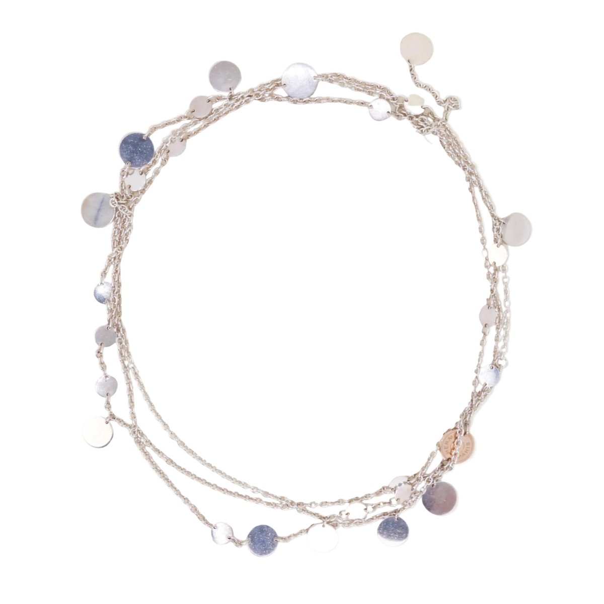 Collier Sautoir HERMÈS "Ex"Libris" en argent, or rose et argent - Castafiore
