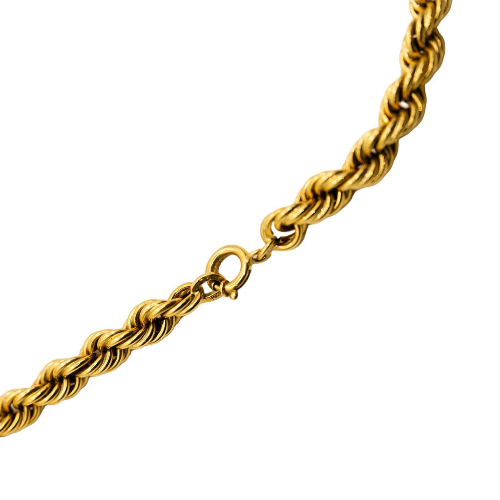 Collier Sautoir maille en or jaune et oeil de tigre - Castafiore