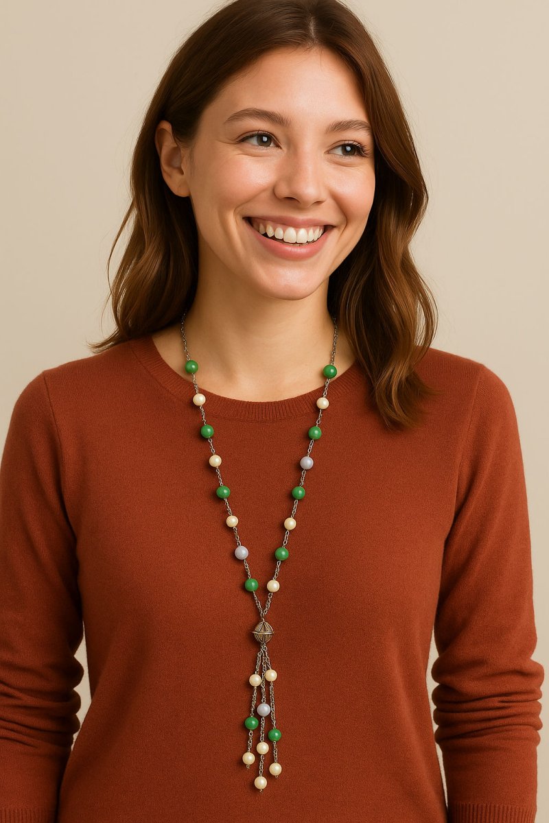 collier sautoir" marseillais" en or blanc vintage - Castafiore