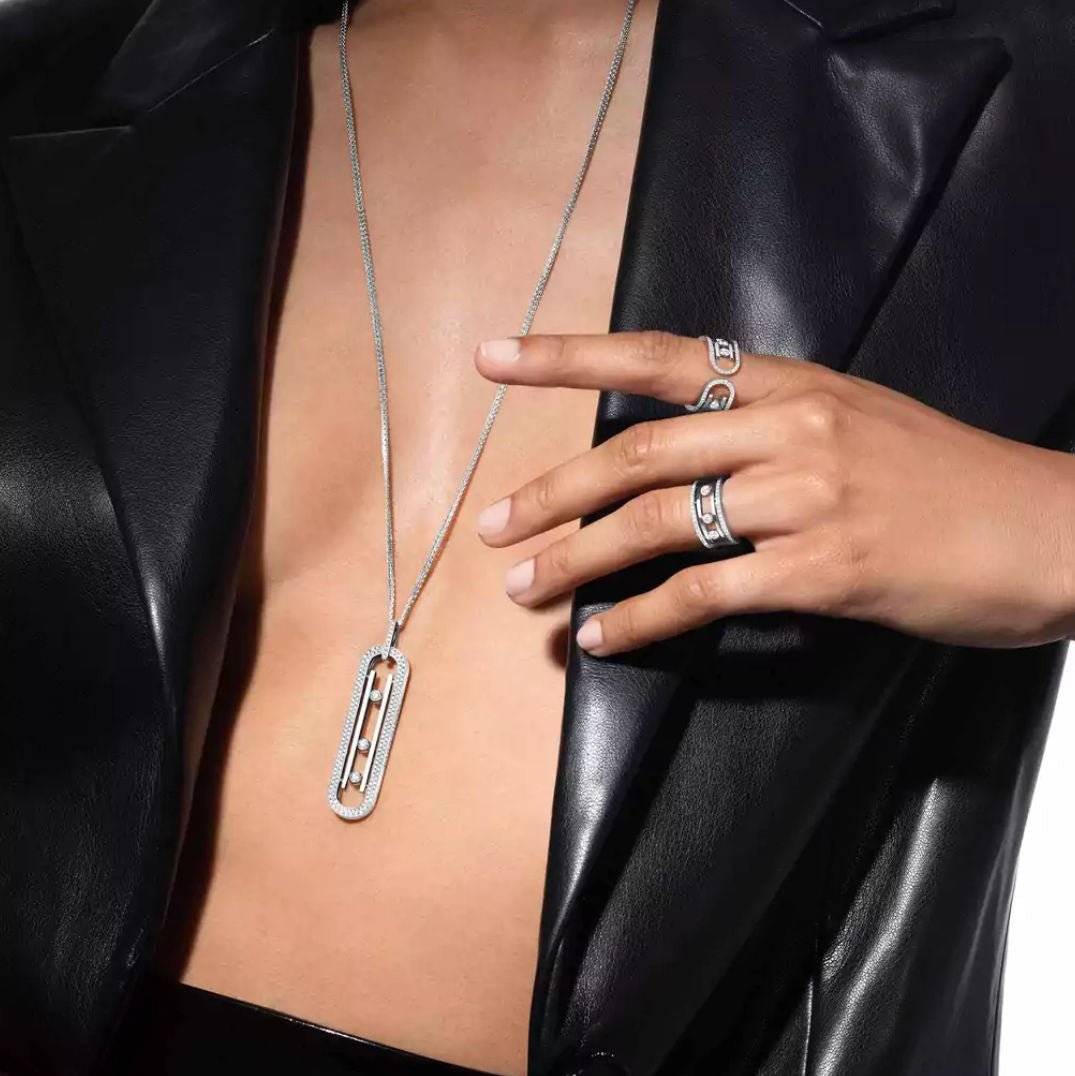 Collier Sautoir MESSIKA "10th Anniversary" en or blanc et diamants - Castafiore