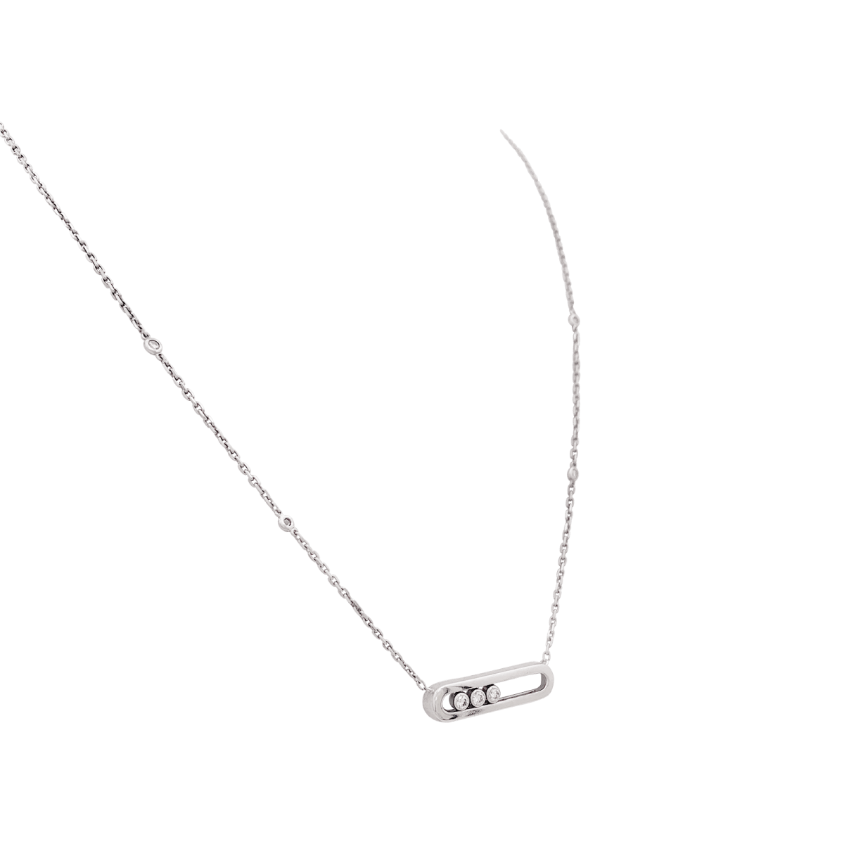 Collier - Sautoir MESSIKA, "Baby Move", or blanc et diamants - Castafiore