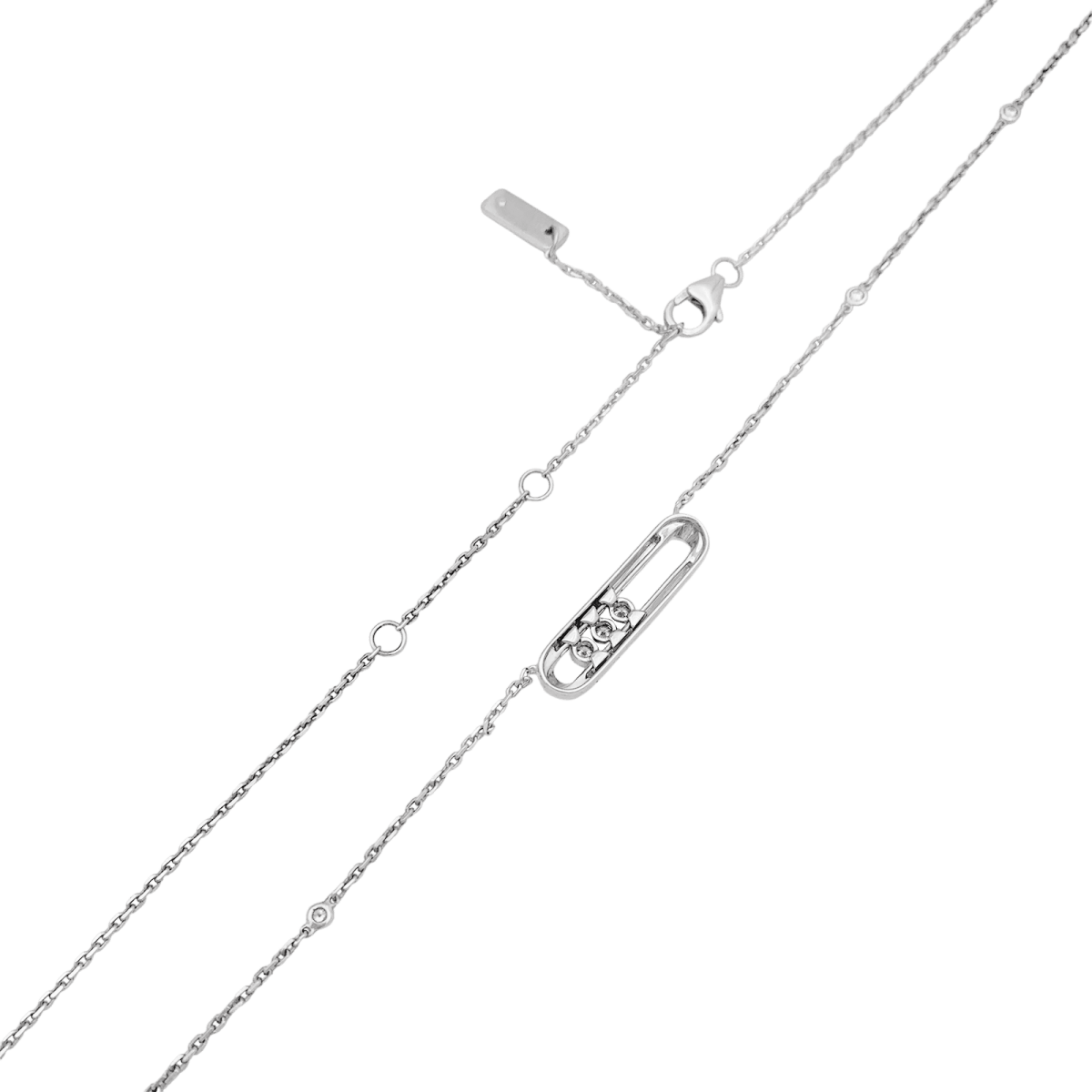 Collier - Sautoir MESSIKA, "Baby Move", or blanc et diamants - Castafiore