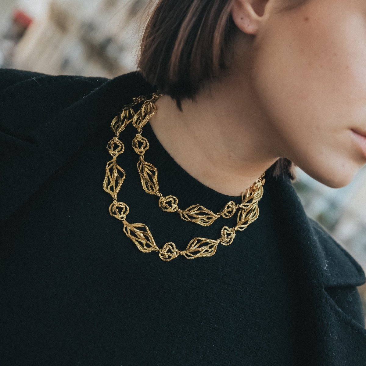 Collier Sautoir transformable CHAUMET en or jaune