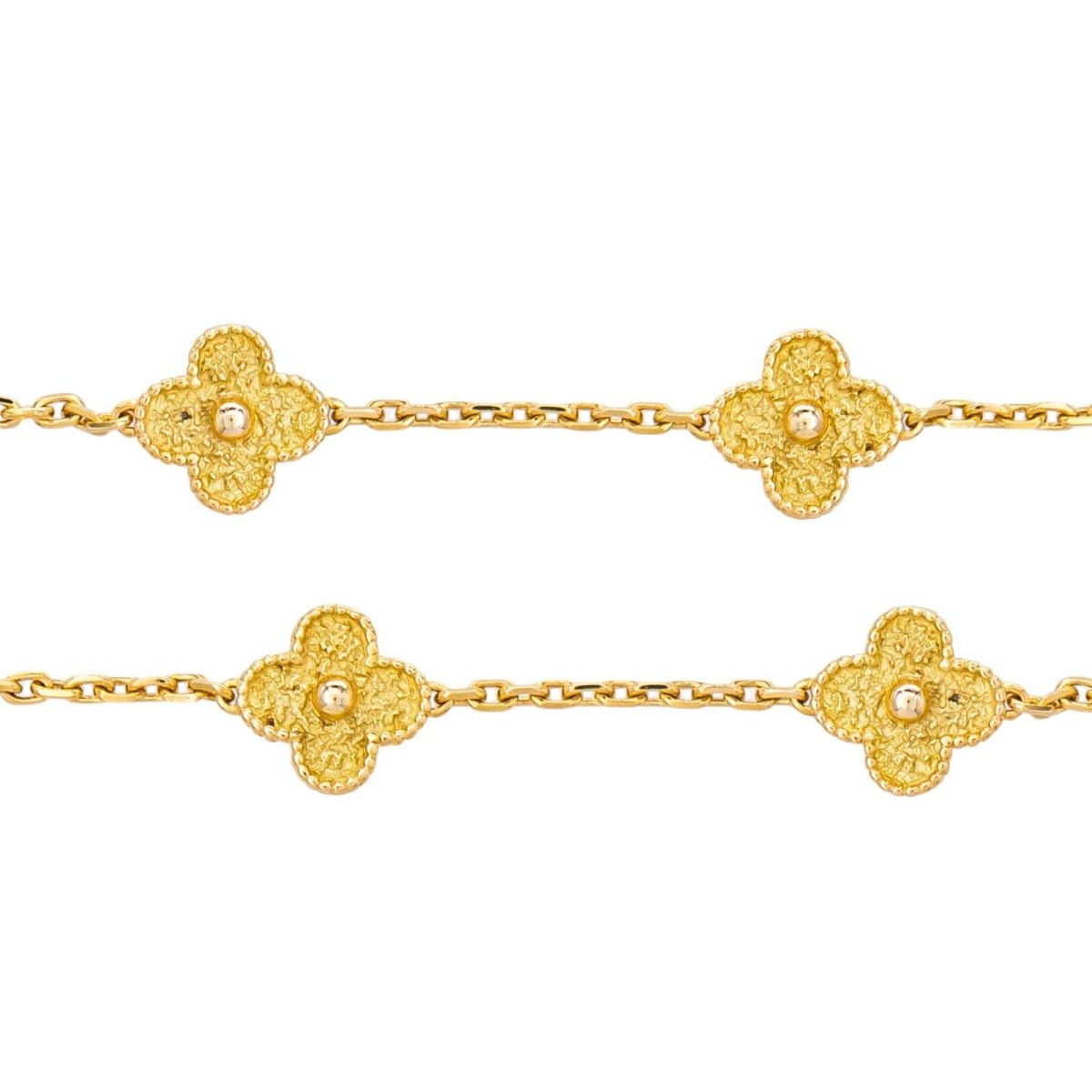 Collier Sautoir VAN CLEEF & ARPELS "Alhambra" en or jaune - Castafiore