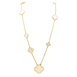 Collier Sautoir VAN CLEEF & ARPELS "Magic Alhambra" en or jaune et nacre - Castafiore