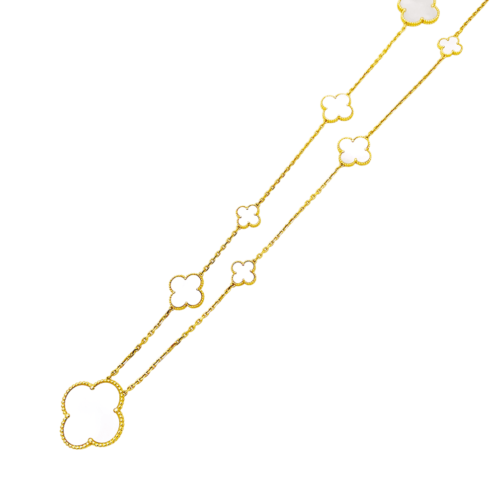 Collier Sautoir VAN CLEEF & ARPELS "Magic Alhambra" en or jaune et nacre - Castafiore
