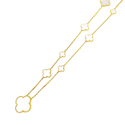 Collier Sautoir VAN CLEEF & ARPELS "Magic Alhambra" en or jaune et nacre - Castafiore