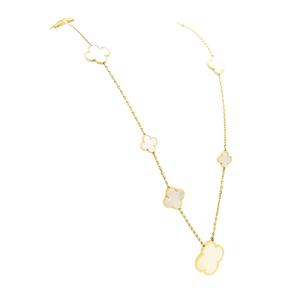 Collier Sautoir VAN CLEEF & ARPELS "Magic Alhambra" en or jaune et nacre - Castafiore