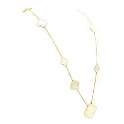 Collier Sautoir VAN CLEEF & ARPELS "Magic Alhambra" en or jaune et nacre - Castafiore