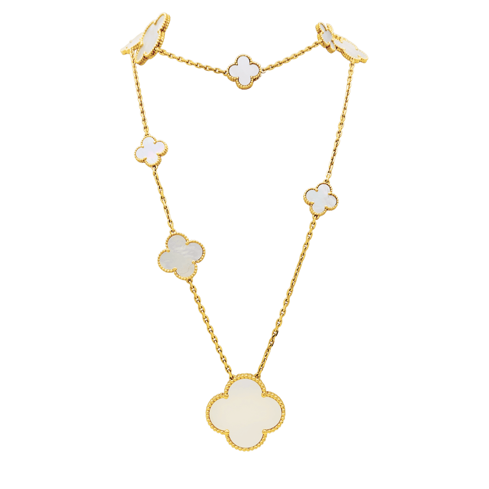 Collier Sautoir VAN CLEEF & ARPELS "Magic Alhambra" en or jaune et nacre - Castafiore