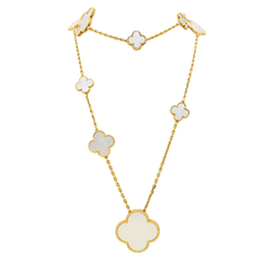 Collier Sautoir VAN CLEEF & ARPELS "Magic Alhambra" en or jaune et nacre - Castafiore