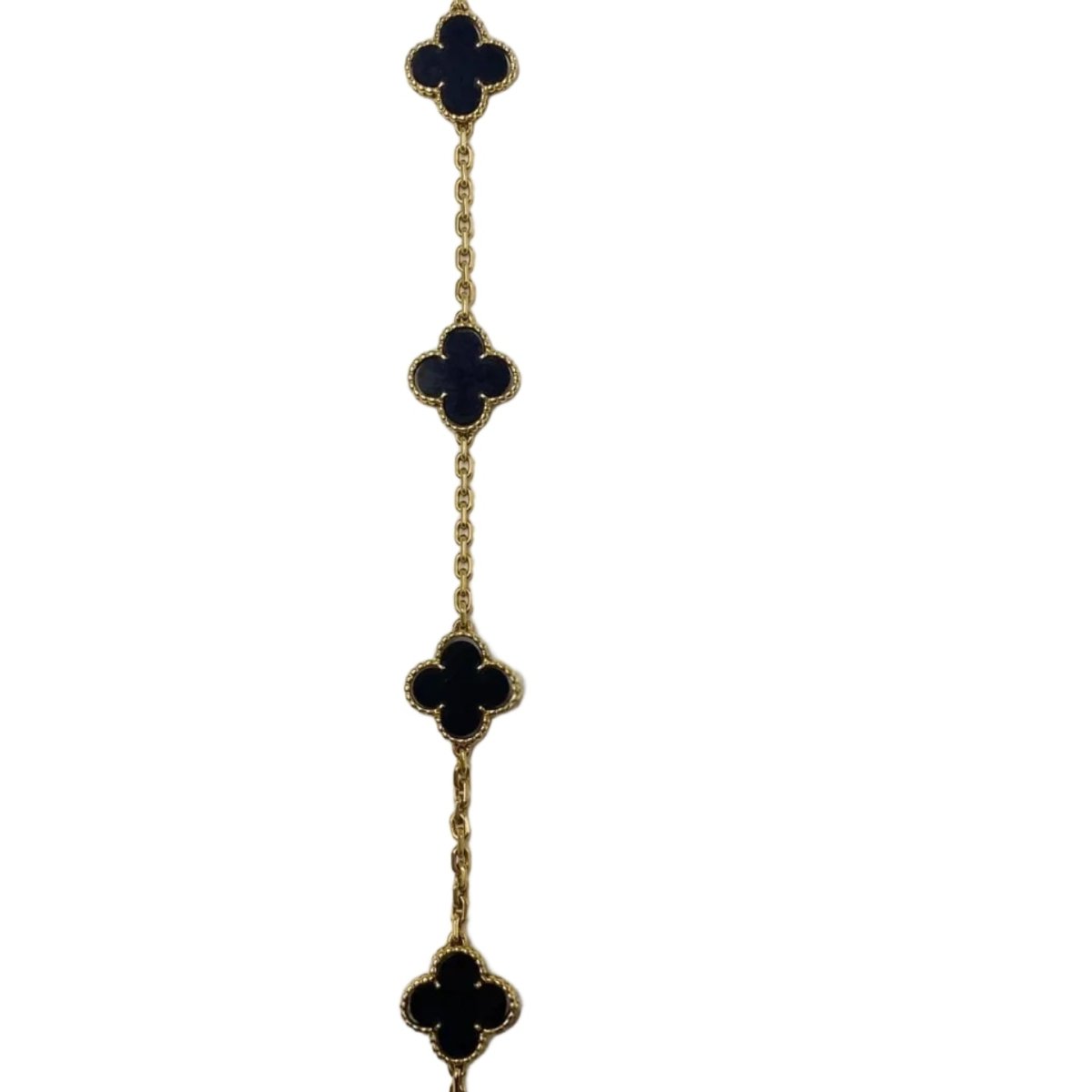 Collier Sautoir VAN CLEEF & ARPELS Vintage Alhambra en or jaune et onyx