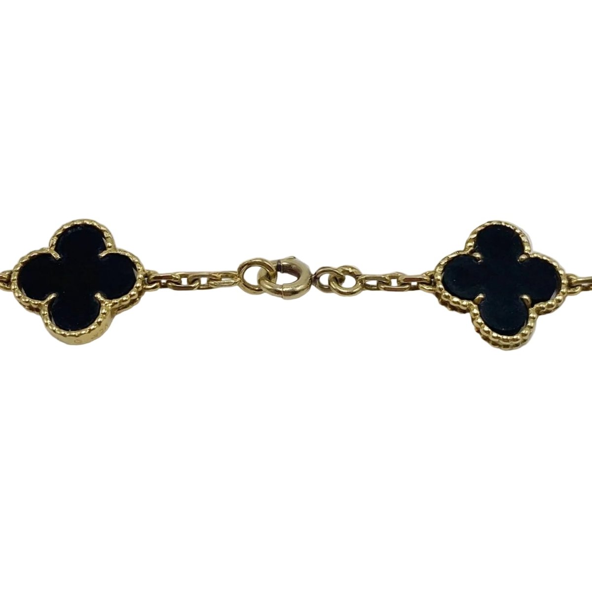 Collier Sautoir VAN CLEEF & ARPELS "Vintage Alhambra" en or jaune et onyx - Castafiore