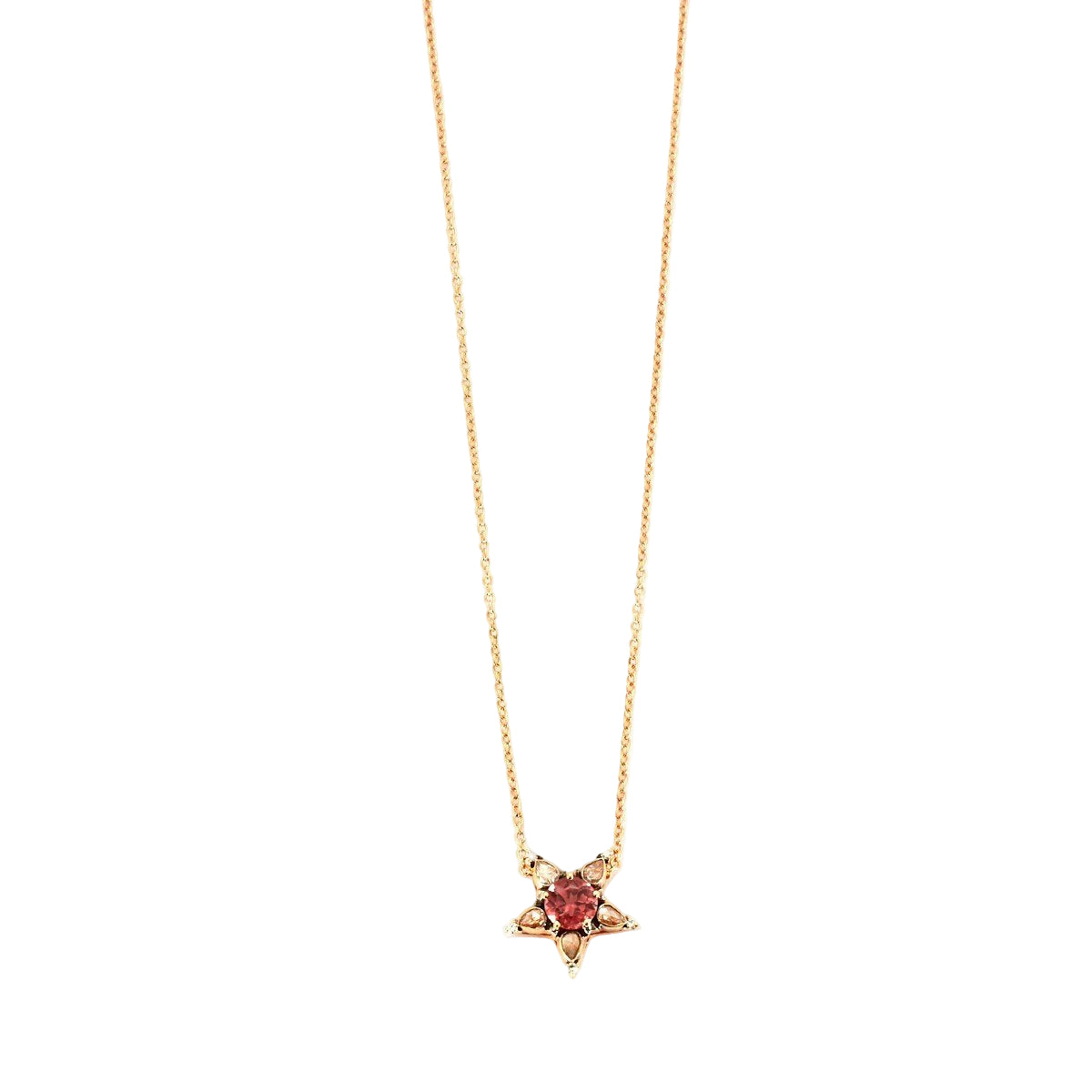 Collier SELIM MOUZANNAR Istambul en or rose tourmaline rose et diamants - Castafiore