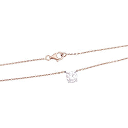 Collier solitaire deux ors, diamants. - Castafiore