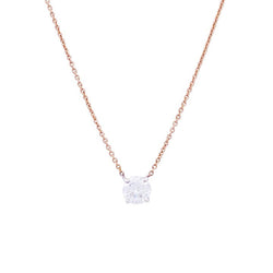 Collier solitaire deux ors, diamants. - Castafiore
