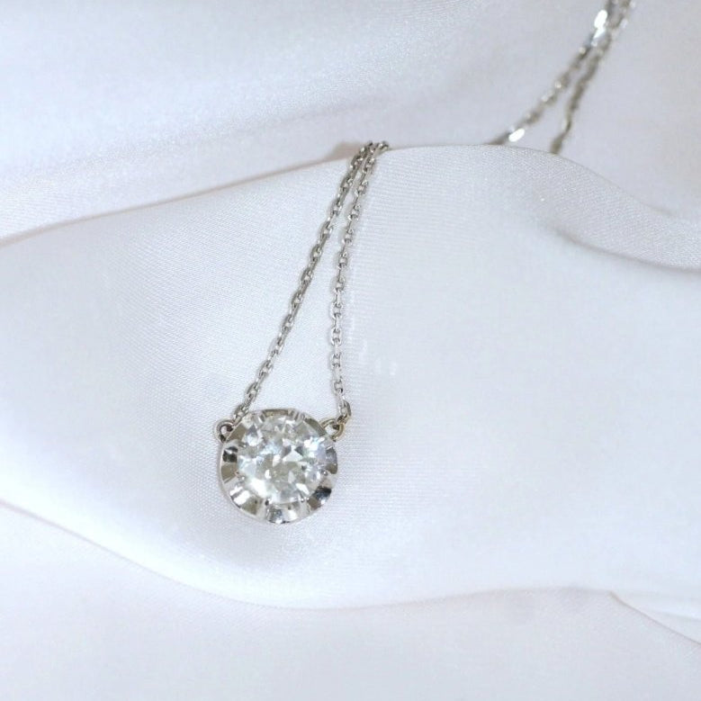 Collier solitaire diamant 1.24 Cts - Castafiore
