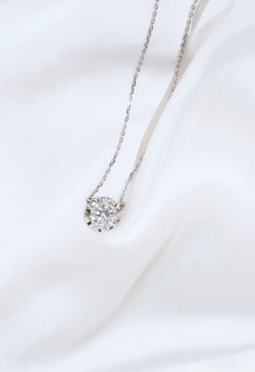 Collier solitaire diamant 1.24 Cts - Castafiore