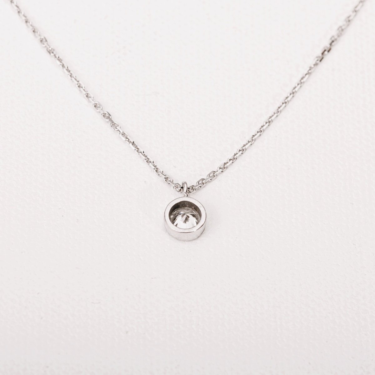 Collier solitaire diamant en or blanc - Castafiore